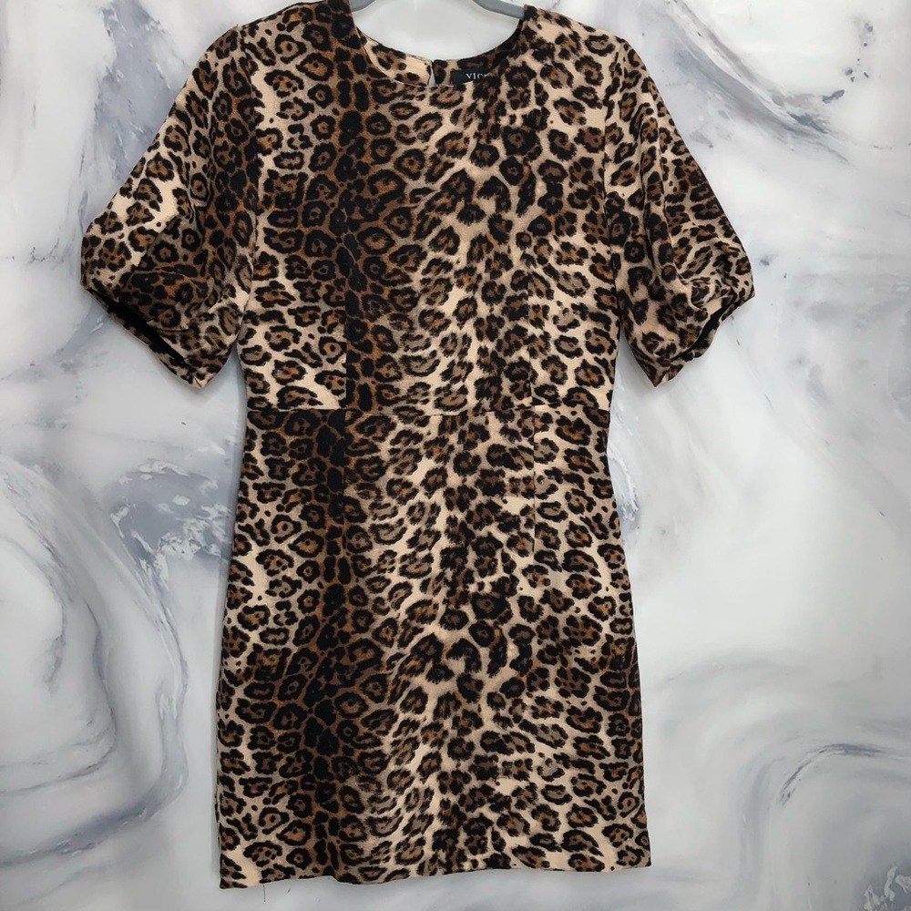 VICI brown cheetah print mini dress